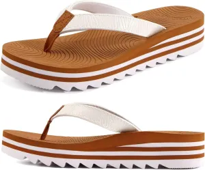 KuaiLu Women’s Flip Flops Ladies Yoga Mat Platform Thong Sandals Dressy Womans Lightweight Summer Slip On Beach Flip Flop Sandles, Soft Cushion Footbed, Arch Support