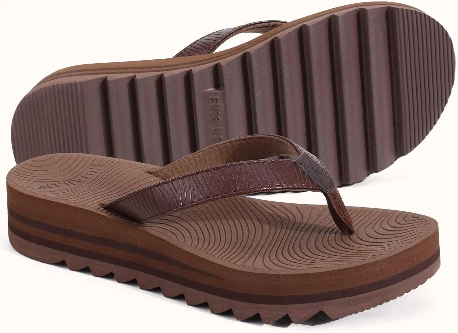 KuaiLu Women’s Flip Flops Ladies Yoga Mat Platform Thong Sandals Dressy Womans Lightweight Summer Slip On Beach Flip Flop Sandles, Soft Cushion Footbed, Arch Support