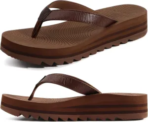 KuaiLu Women’s Flip Flops Ladies Yoga Mat Platform Thong Sandals Dressy Womans Lightweight Summer Slip On Beach Flip Flop Sandles, Soft Cushion Footbed, Arch Support