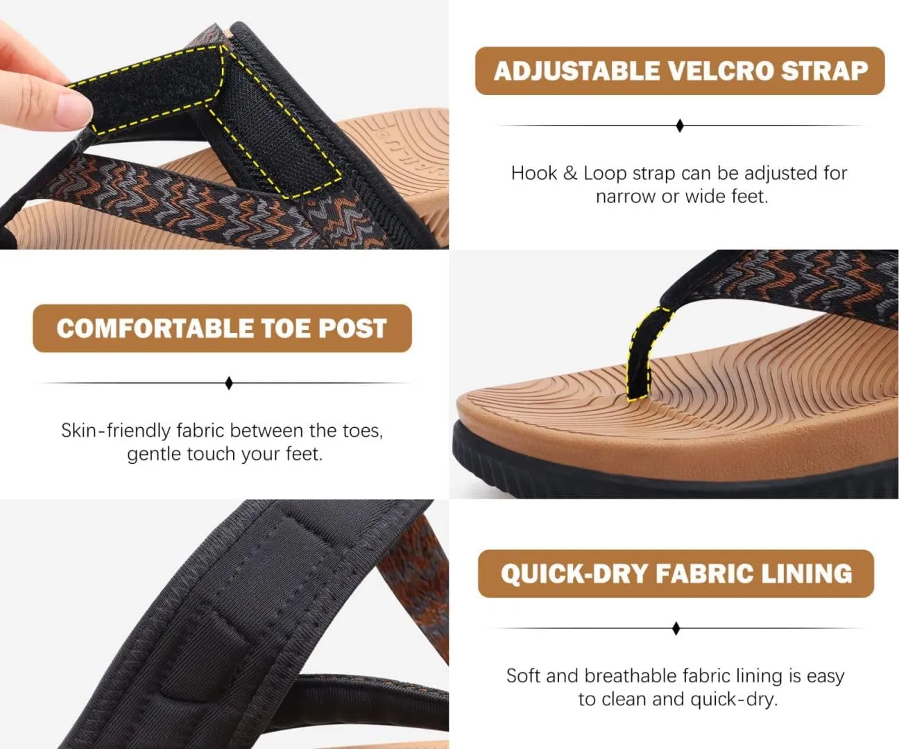 KuaiLu Womens Flip Flops With Arch Support Adjustable Thick Athletic Cushion Recovery Walking Sandals For Woman Ladies Fashion Comfortable Flip-Flop Slides, Water Resistant & Lightweight