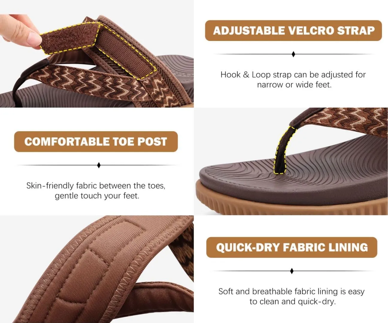 KuaiLu Womens Flip Flops With Arch Support Adjustable Thick Athletic Cushion Recovery Walking Sandals For Woman Ladies Fashion Comfortable Flip-Flop Slides, Water Resistant & Lightweight