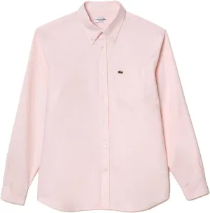 Lacoste Mens Long Sleeve Regular Fit Button Down Solid Oxford Shirt