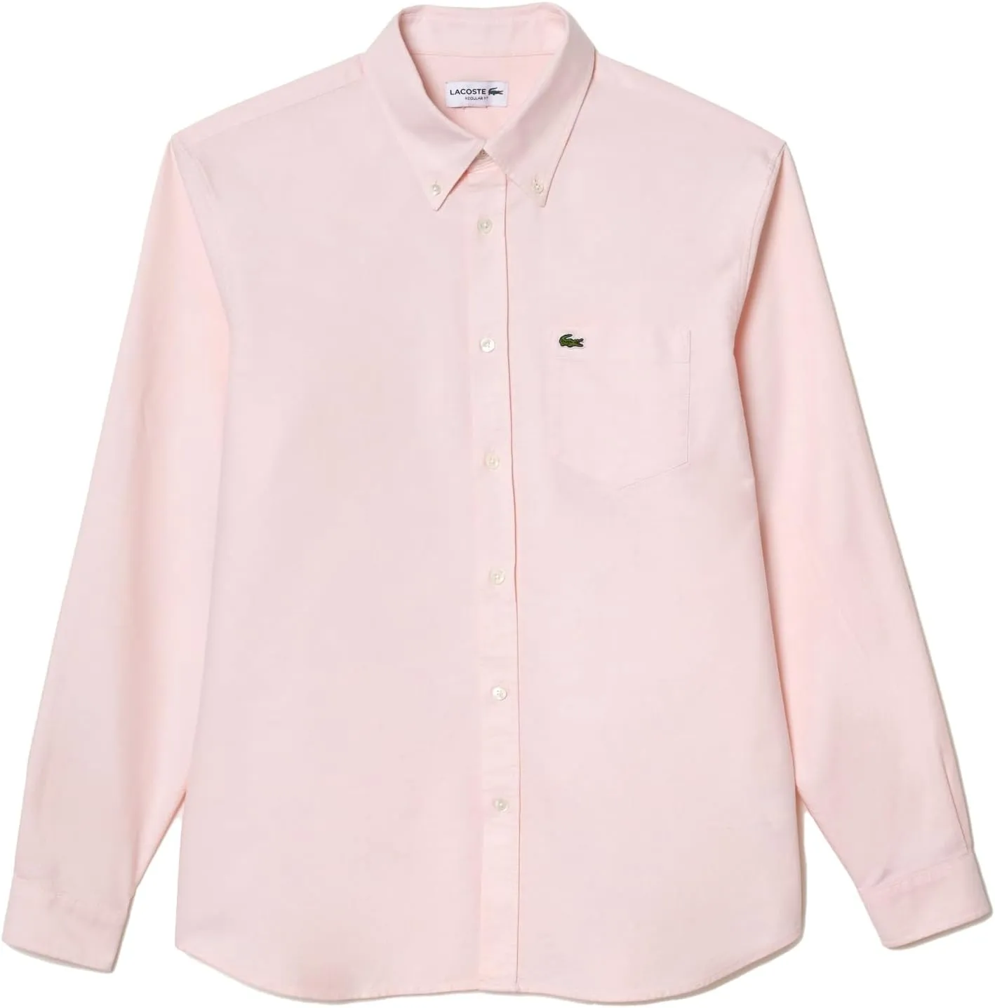 Lacoste Mens Long Sleeve Regular Fit Button Down Solid Oxford Shirt