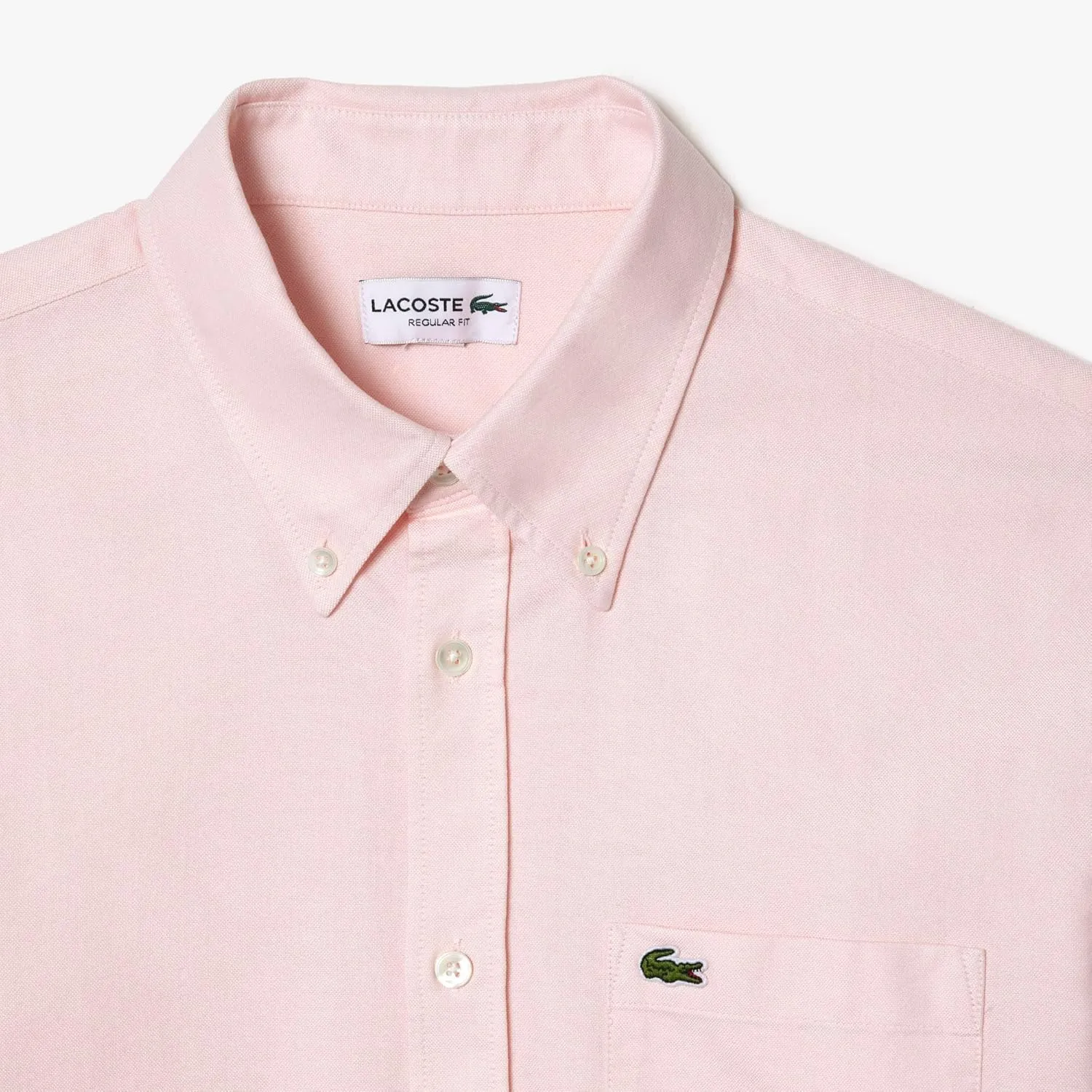 Lacoste Mens Long Sleeve Regular Fit Button Down Solid Oxford Shirt
