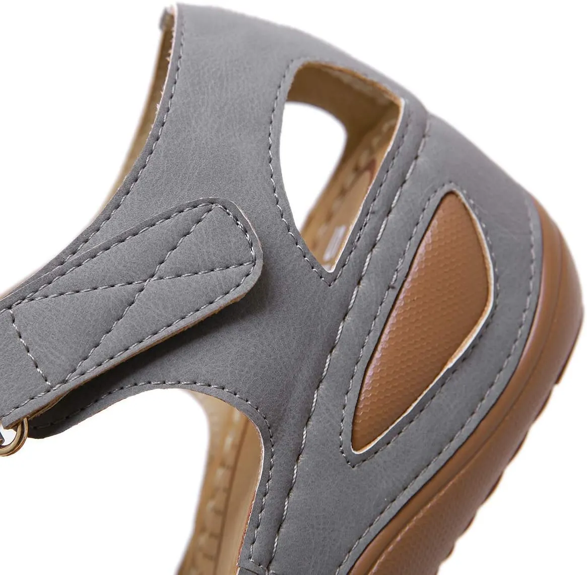 Ladies Sandals Flip Flops Slides for Women Summer Wedge Platform Hollow Post Toe Thongs Shoes with Adjustable Ankle Strap Size 6.5-11.5 US