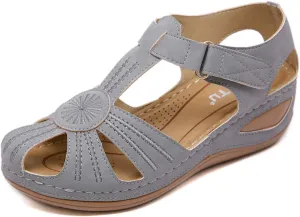 Ladies Sandals Flip Flops Slides for Women Summer Wedge Platform Hollow Post Toe Thongs Shoes with Adjustable Ankle Strap Size 6.5-11.5 US