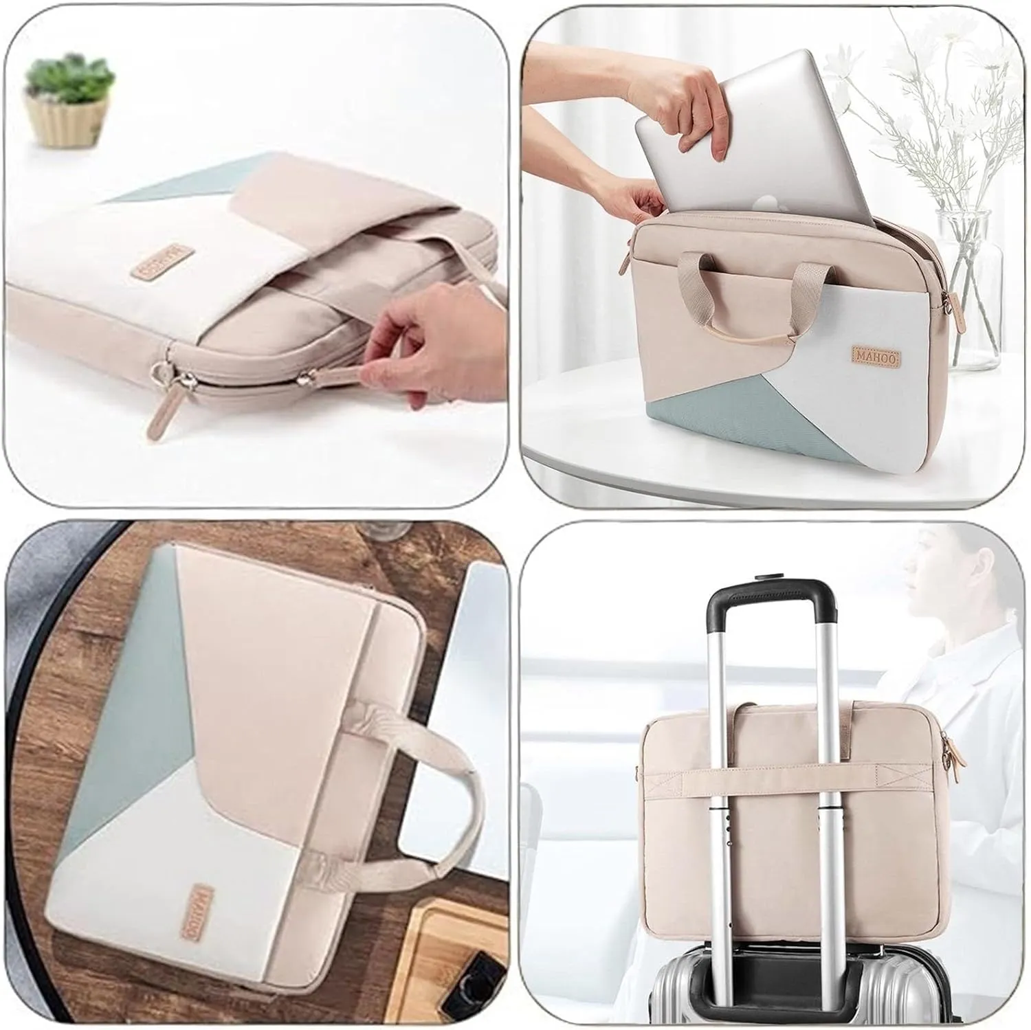 Laptop Bag Case, 13-15.6 Inch Computer Sleeve Bag Briefcase with Shoulder Strap for Women