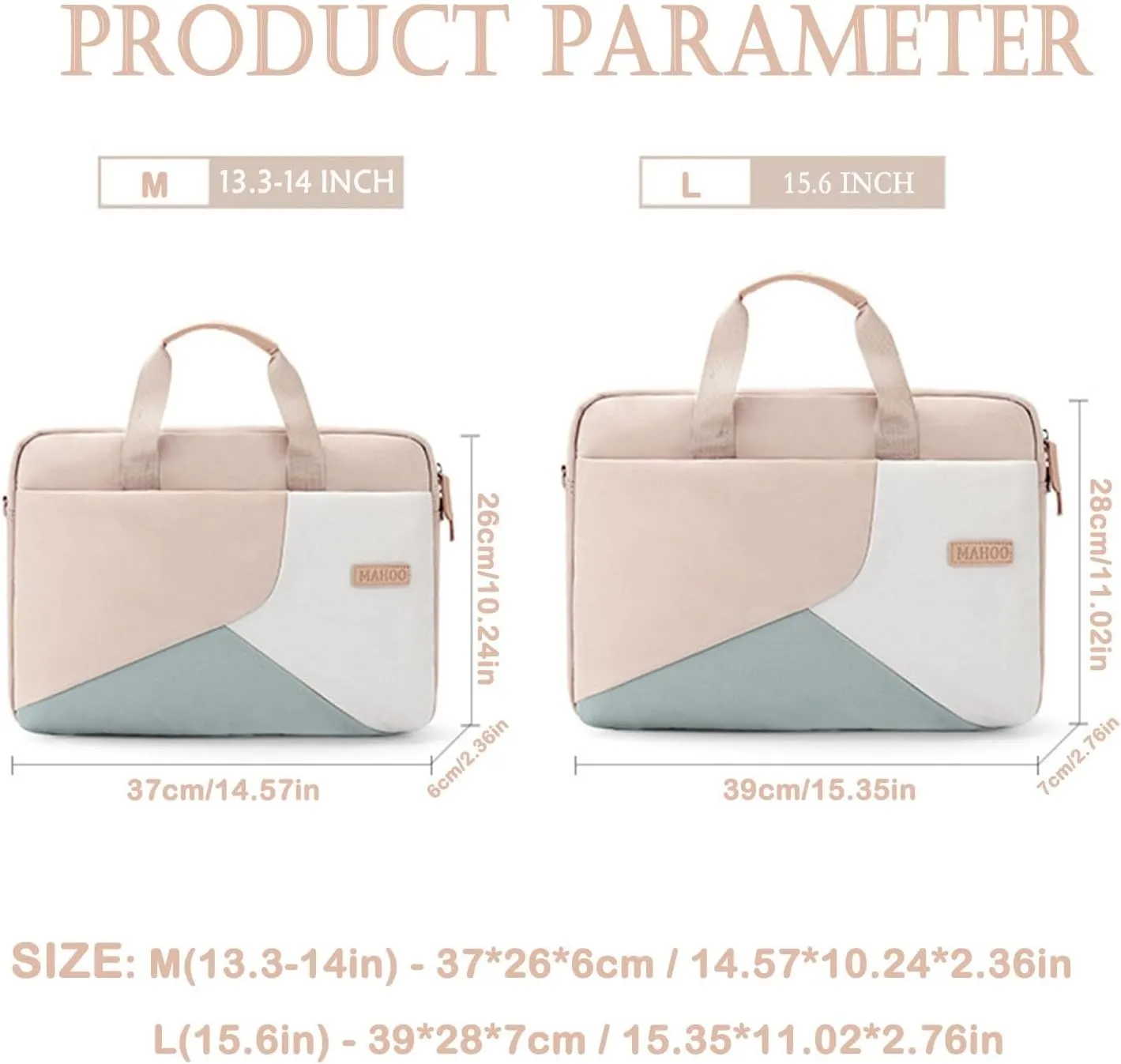 Laptop Bag Case, 13-15.6 Inch Computer Sleeve Bag Briefcase with Shoulder Strap for Women