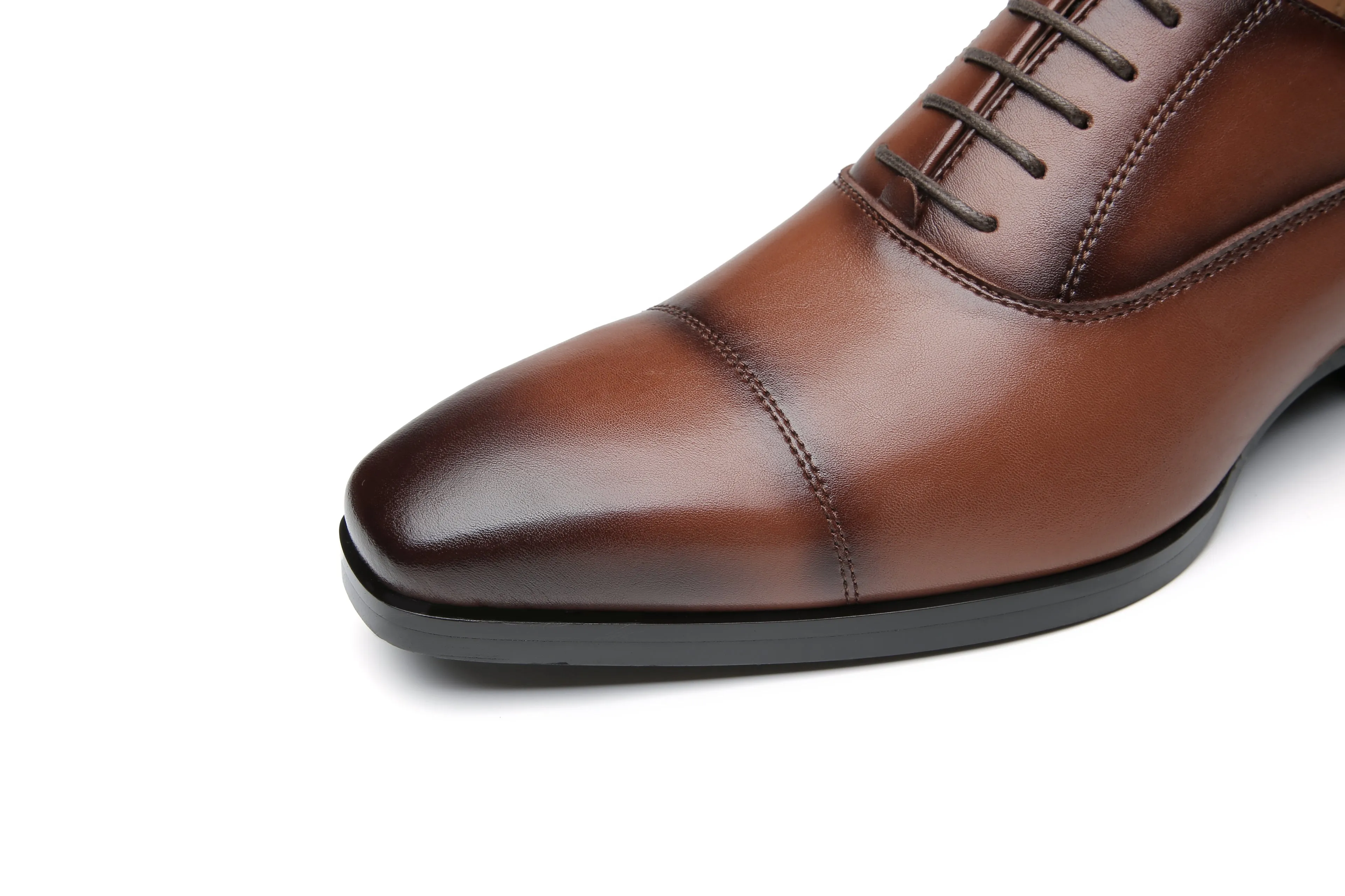 Leather Lace-Up Oxford Shoes (Elevator shoe)