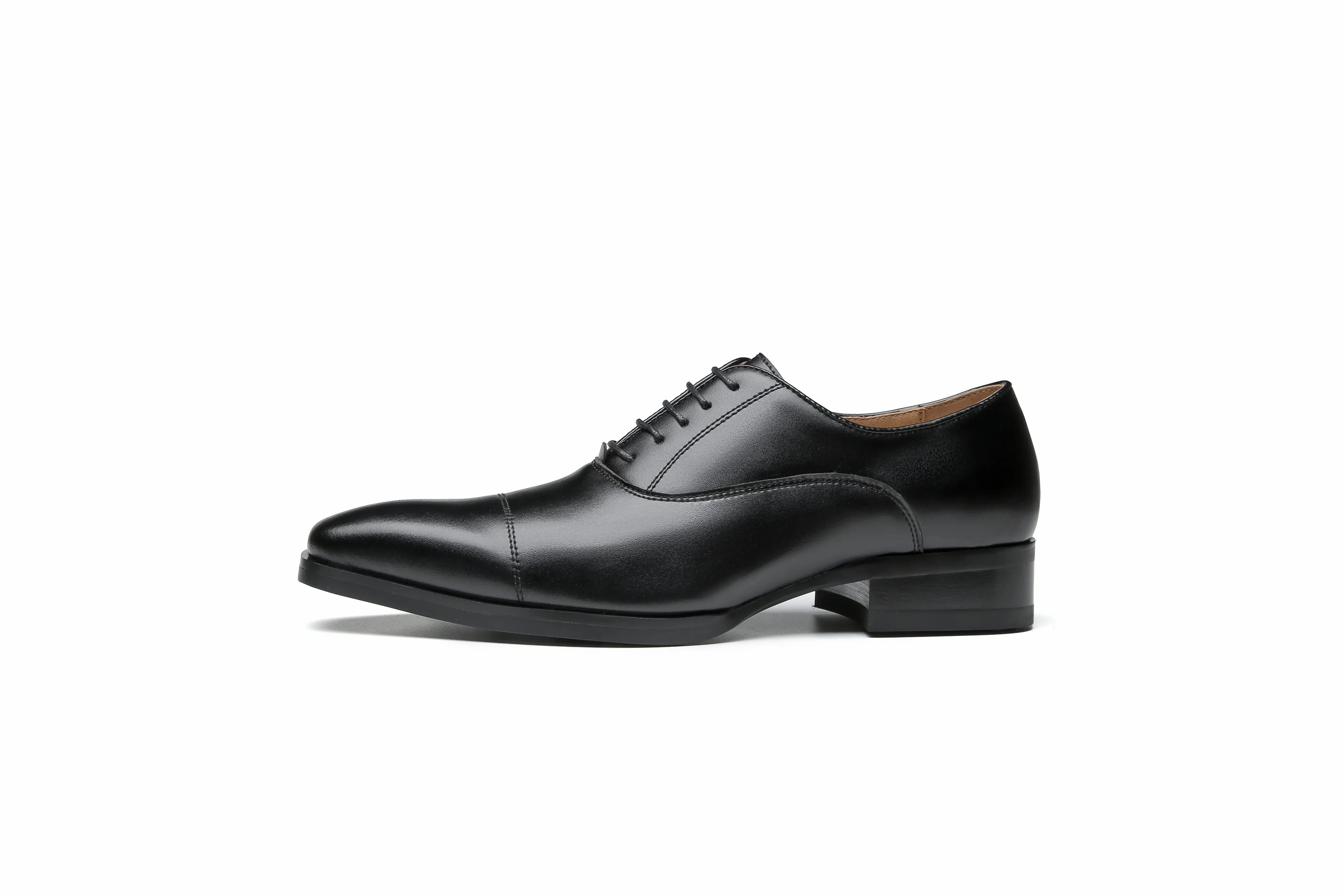 Leather Lace-Up Oxford Shoes (Elevator shoe)