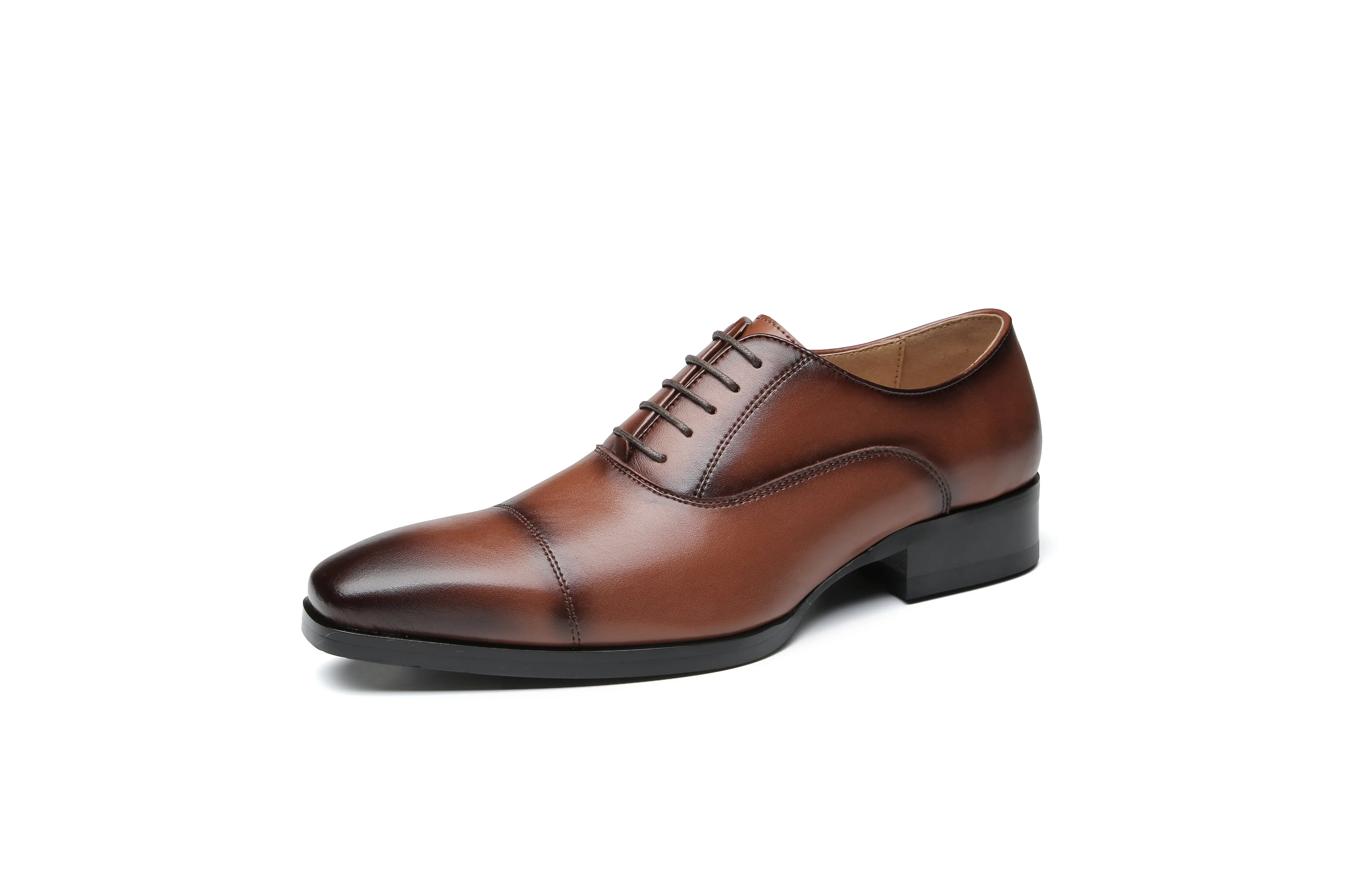 Leather Lace-Up Oxford Shoes (Elevator shoe)