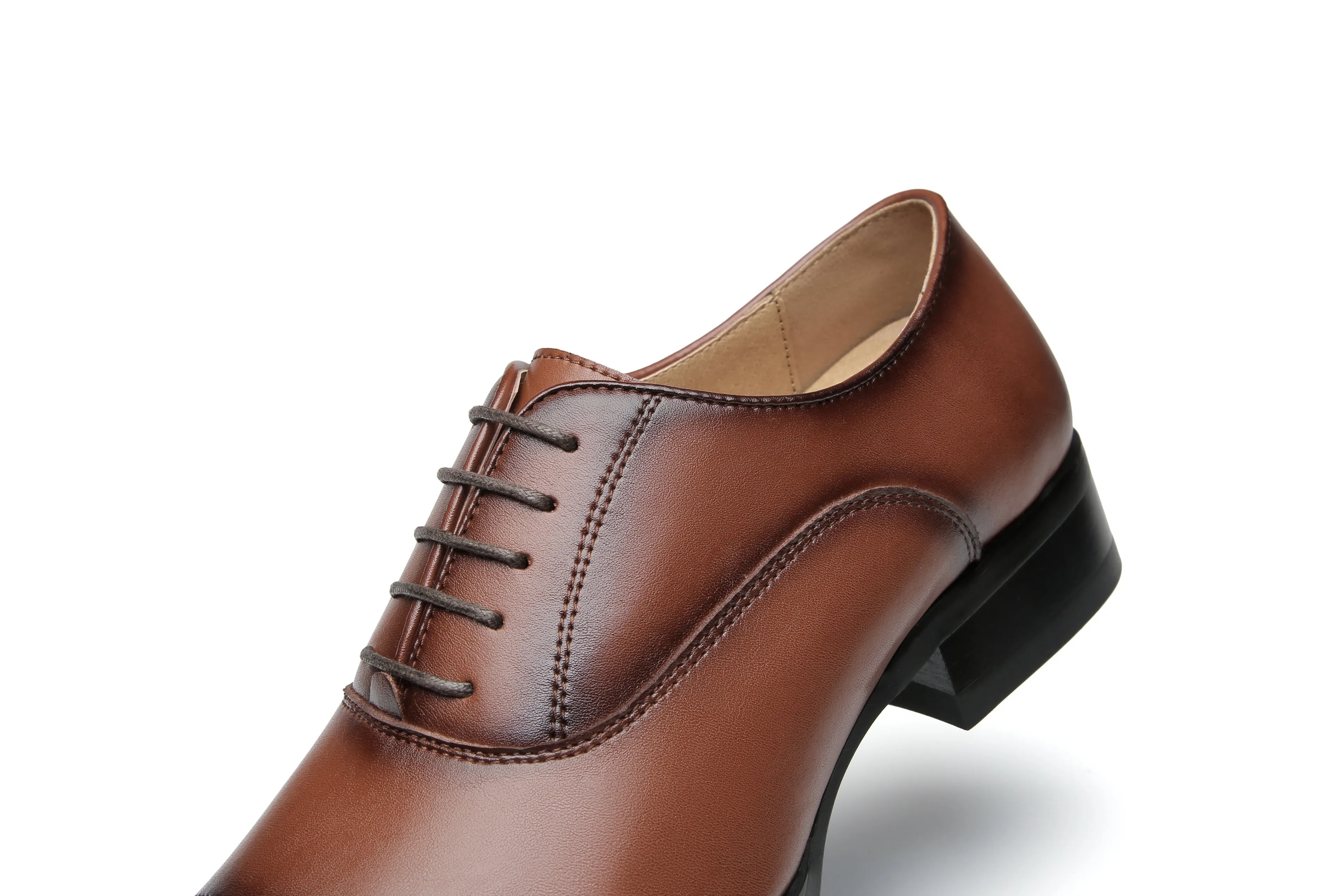 Leather Lace-Up Oxford Shoes (Elevator shoe)