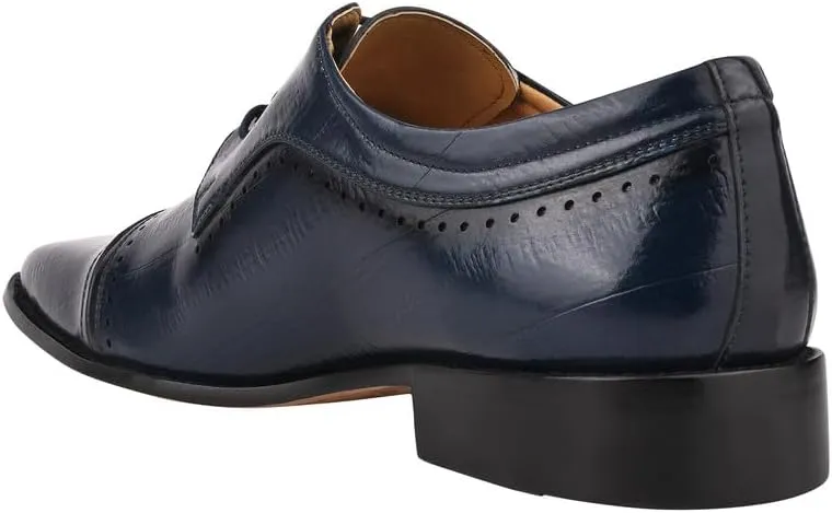 LIBERTYZENO Mens Animal Print Genuine Leather Lace Up Oxford Dress Shoes
