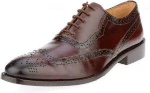 LIBERTYZENO Mens Genuine Leather Adults Wingtip Lace Up Oxford Dress Shoes for Prom Graduation