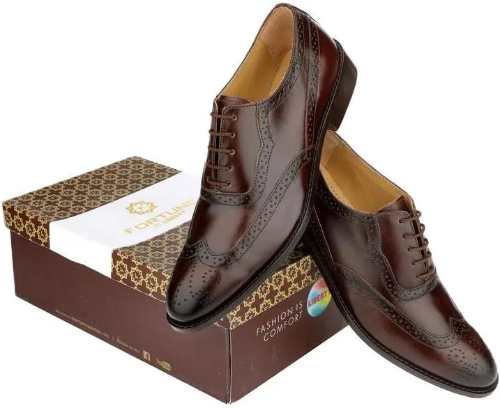 LIBERTYZENO Mens Genuine Leather Adults Wingtip Lace Up Oxford Dress Shoes for Prom Graduation