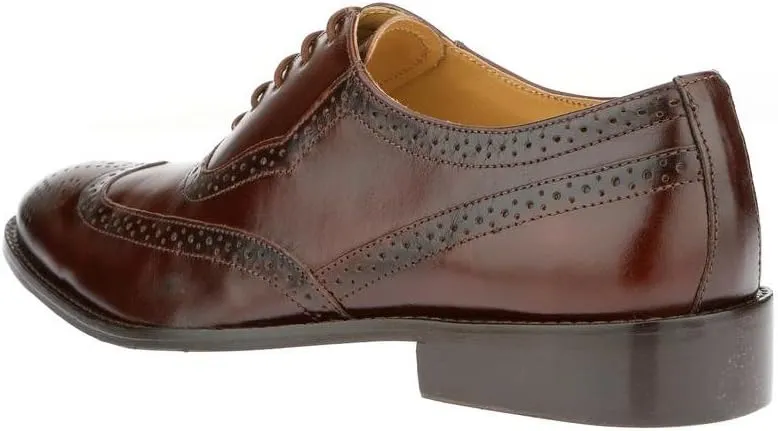 LIBERTYZENO Mens Genuine Leather Adults Wingtip Lace Up Oxford Dress Shoes for Prom Graduation