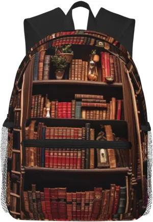 Library Bookshelf Print Lightweight And Comfortable Duffel Bag, Casual Daypack, Multipurpose Backpack
