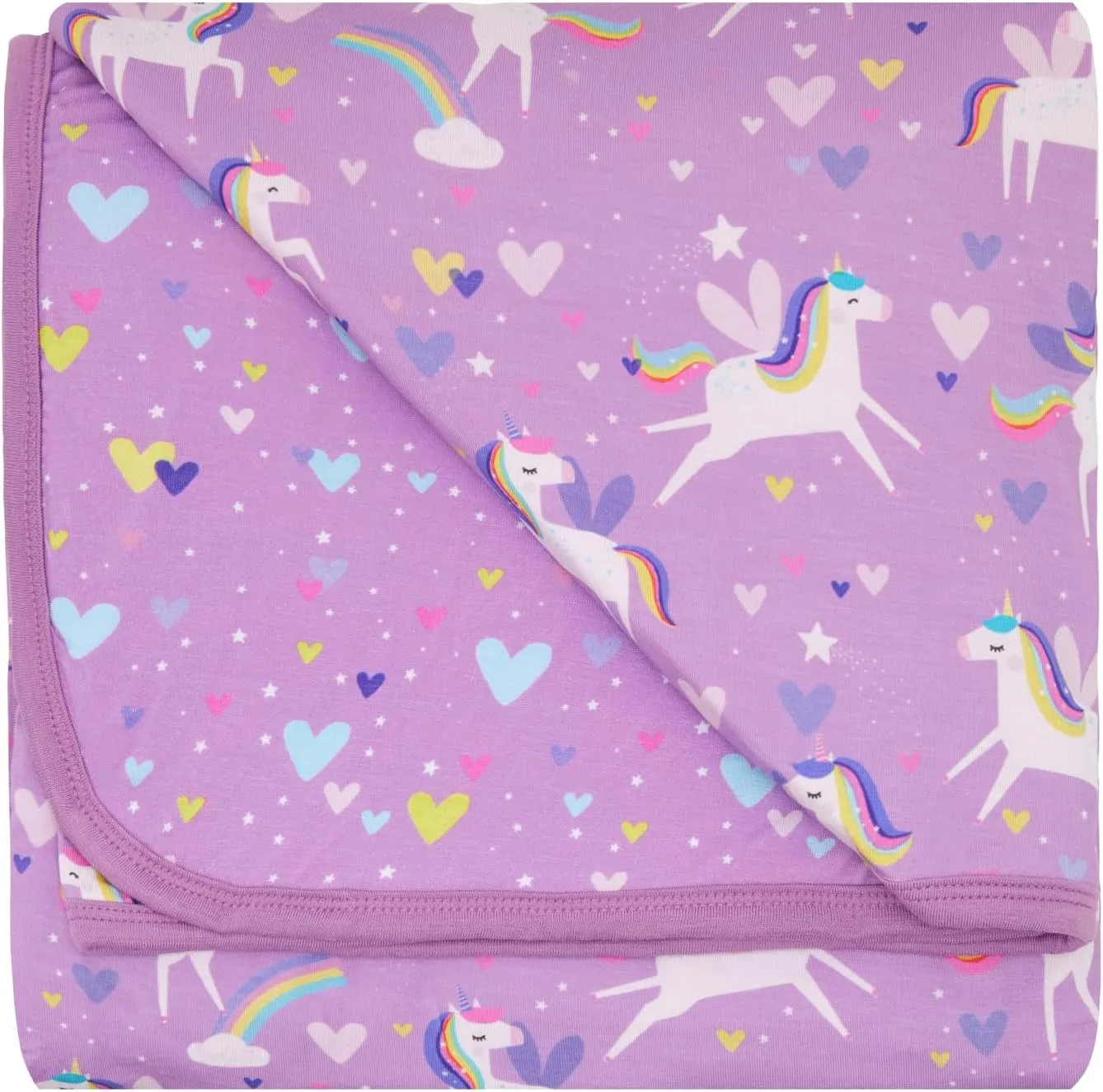Little Sleepies Cloud Blanket - Viscose Derived from Bamboo Blanket, Soft, Comfy, and Breathable for Hot Sleepers, Lightweight, 50" x 50", Sienna's Unicorns, Large