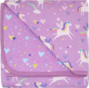 Little Sleepies Cloud Blanket - Viscose Derived from Bamboo Blanket, Soft, Comfy, and Breathable for Hot Sleepers, Lightweight, 50" x 50", Sienna's Unicorns, Large