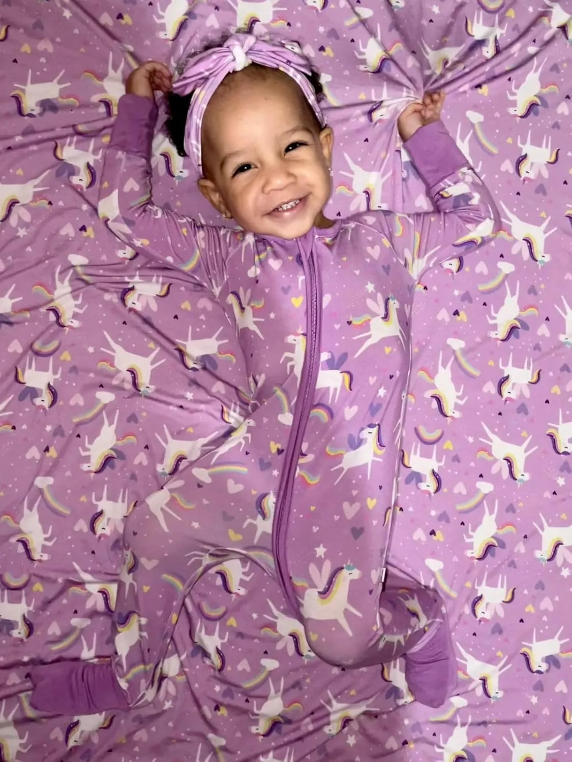 Little Sleepies Cloud Blanket - Viscose Derived from Bamboo Blanket, Soft, Comfy, and Breathable for Hot Sleepers, Lightweight, 50" x 50", Sienna's Unicorns, Large