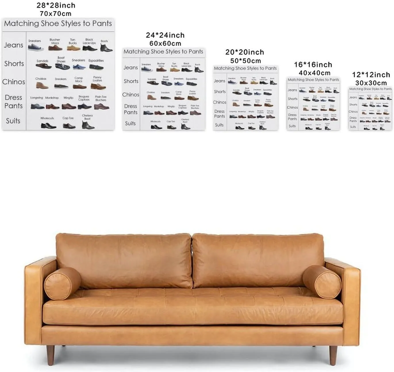 Loafer Guide Poster Dress Guide For Loafer Styles Poster Canvas Prints Wall Decor 24x36 Poster Print, Posters For Bedroom Living Room 16x16inch(40x40cm) Frame-style
