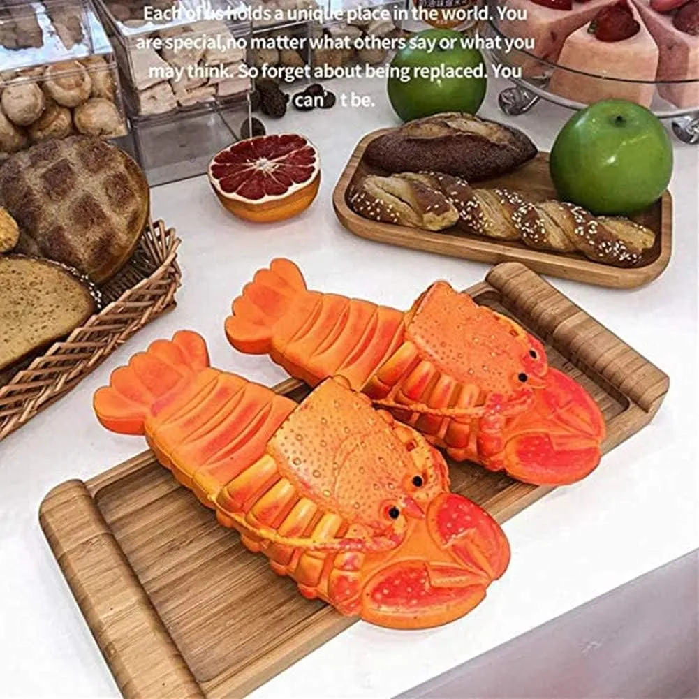 Lobster Slippers Summer Funny Animal Flip Flops Kids Cute Beach Shoes Women Soft Creative Shower Sandals Men Casual Waterproof Slides