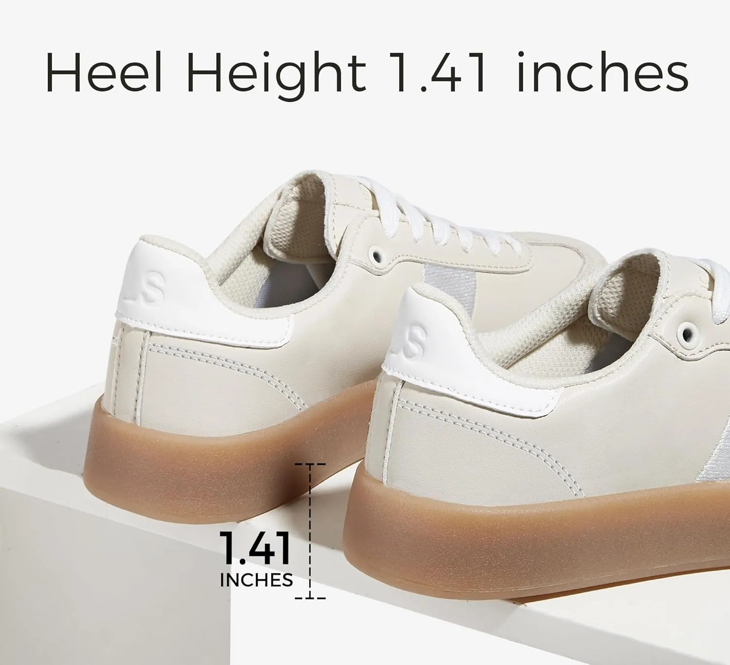 LUCKY STEP Women's Retro Sneakers Fashion Classic Casual Tennis Platform Gum Sole Anti Slip Footwear Faux Leather Trainers Walking Skate Shoes