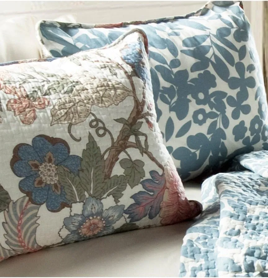 Lush Decor Floral Leaf Sydney 3-Piece Quilt Set, Reversible Bedding (Full/Queen)