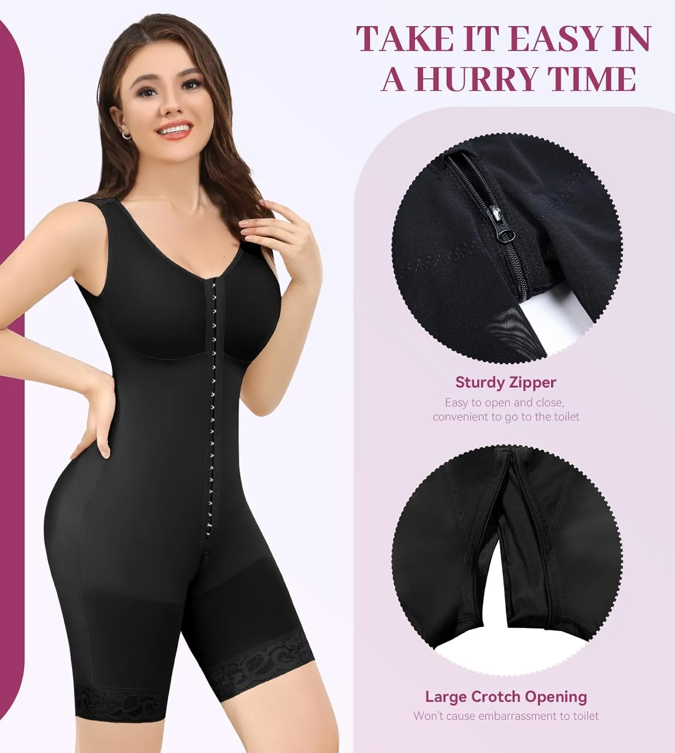 M MYODRESS Fajas Colombianas Shapewear for Women Tummy Control Bodysuit Body Shaper for Women Post Surgery Compression