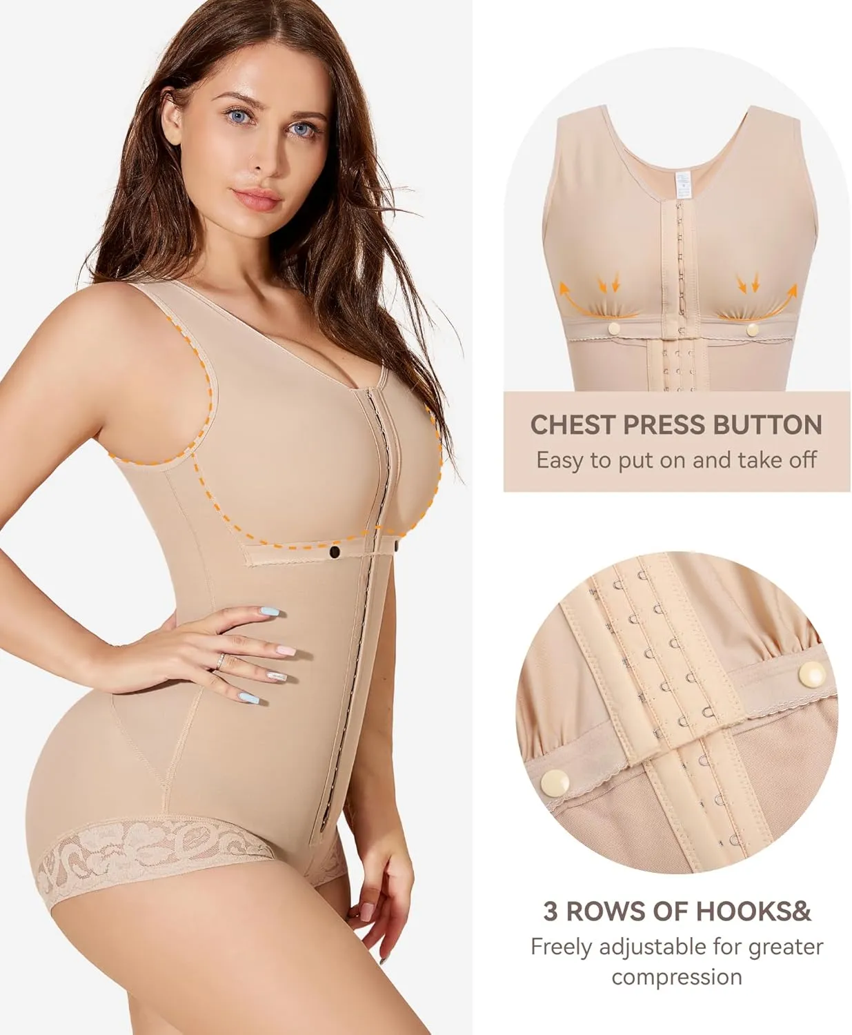 M MYODRESS Fajas Colombianas Tummy Tuck Compression Garment for Women Waist Trainer Postpartum Shapewear