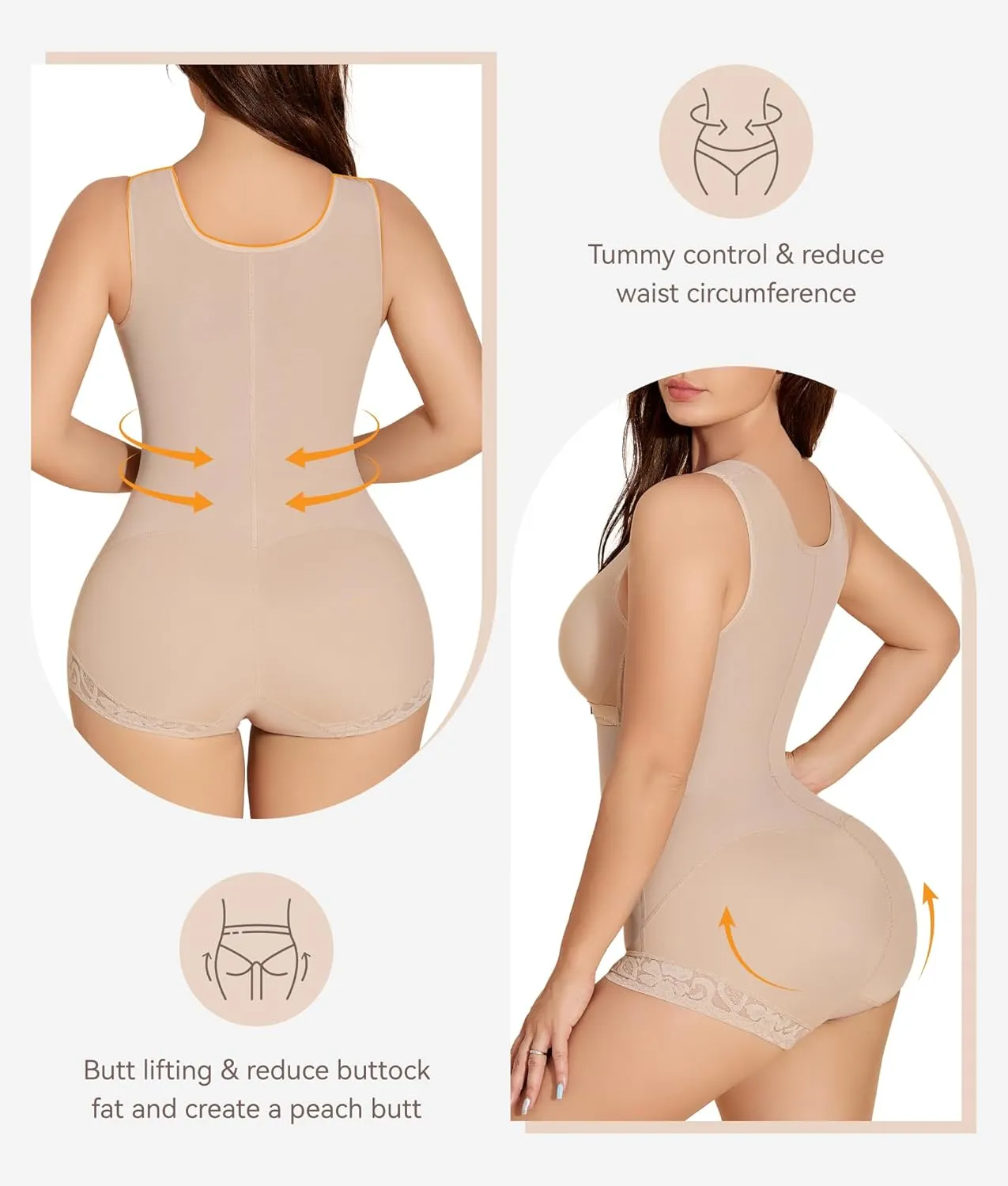 M MYODRESS Fajas Colombianas Tummy Tuck Compression Garment for Women Waist Trainer Postpartum Shapewear