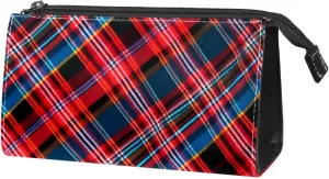 Makeup Bag Organizer,Cosmetic Bags for Women,Classic Stripe Red Plaid,Small Makeup Pouch