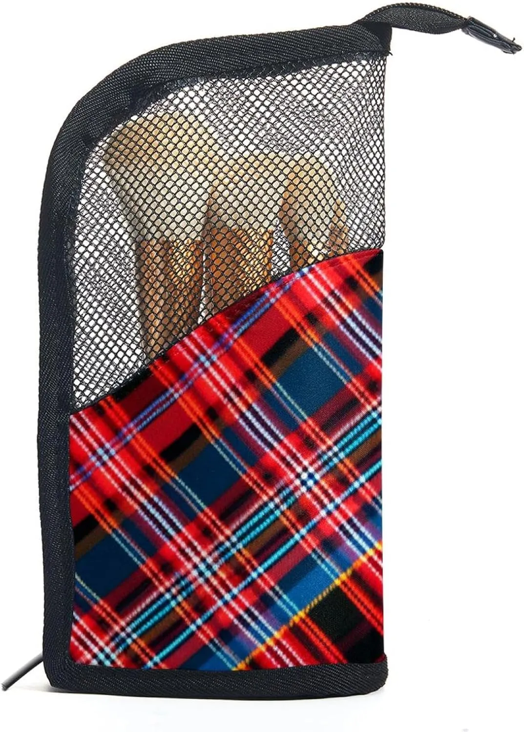 Makeup Bag Organizer,Cosmetic Bags for Women,Classic Stripe Red Plaid,Small Makeup Pouch