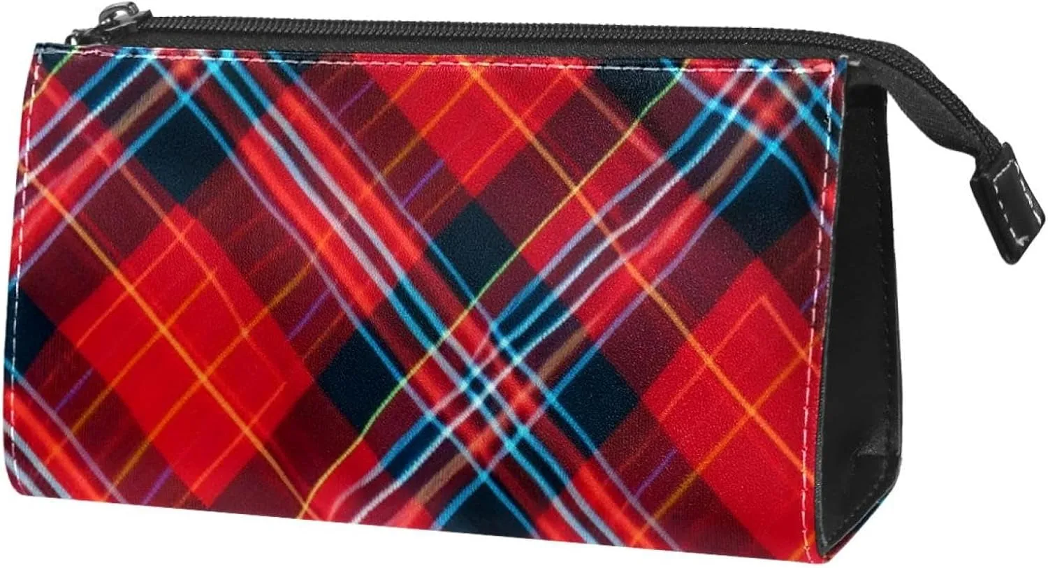 Makeup Bags for Women,Toiletry Bag for Men,Classic Stripe Red Plaid,Travel Cosmetic Bag