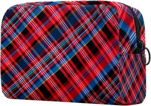 Makeup Bags for Women,Toiletry Bag for Men,Classic Stripe Red Plaid,Travel Cosmetic Bag