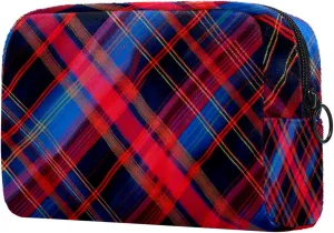 Makeup Bags for Women,Toiletry Bag for Men,Classic Stripe Red Plaid,Travel Cosmetic Bag