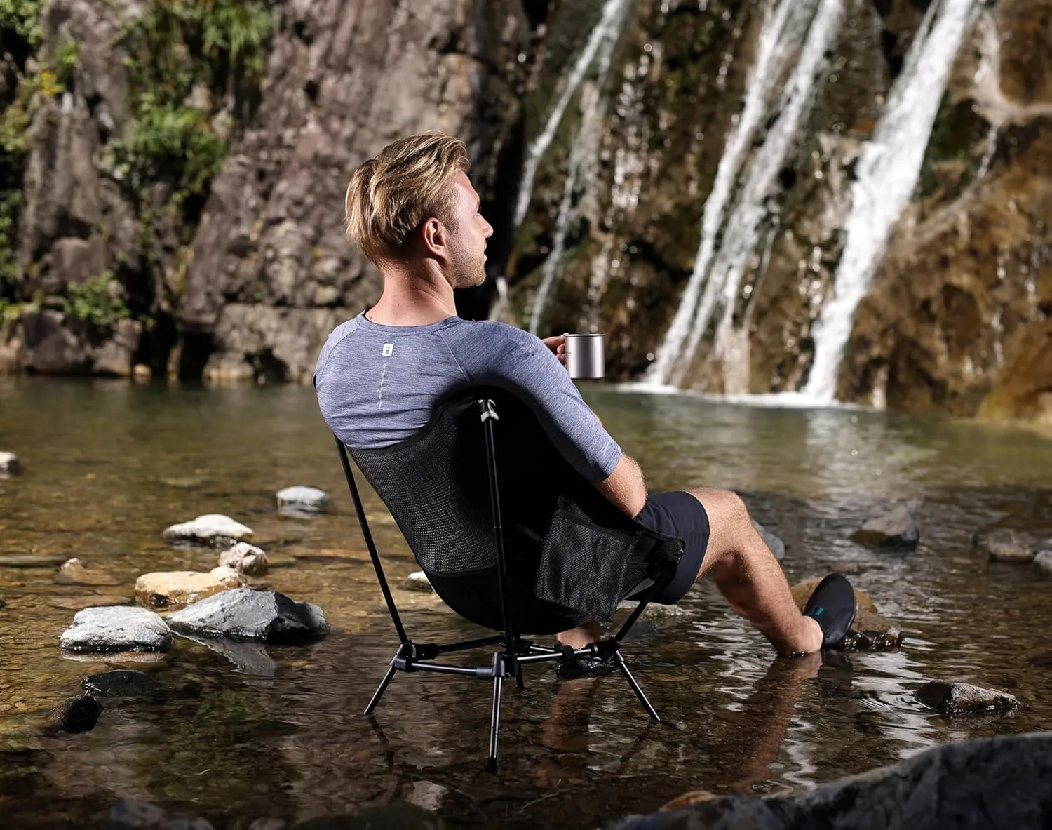 MARCHWAY Ultralight Folding Camping Chair, Heavy Duty Portable Compact for Outdoor Camp, Travel, Beach, Picnic, Festival, Hiking, Lightweight Backpacking (Black)