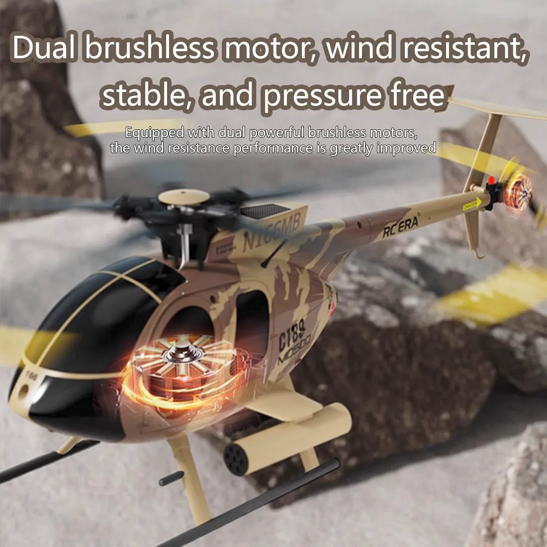 MD500 C189 RC Helicopter, 1/28 Scale 2.4G 4CH Remote Control Helicopter Add Optical Flow Positioning, Single-Rotor Aircraft Model with Heli Maintain Altitude Hove
