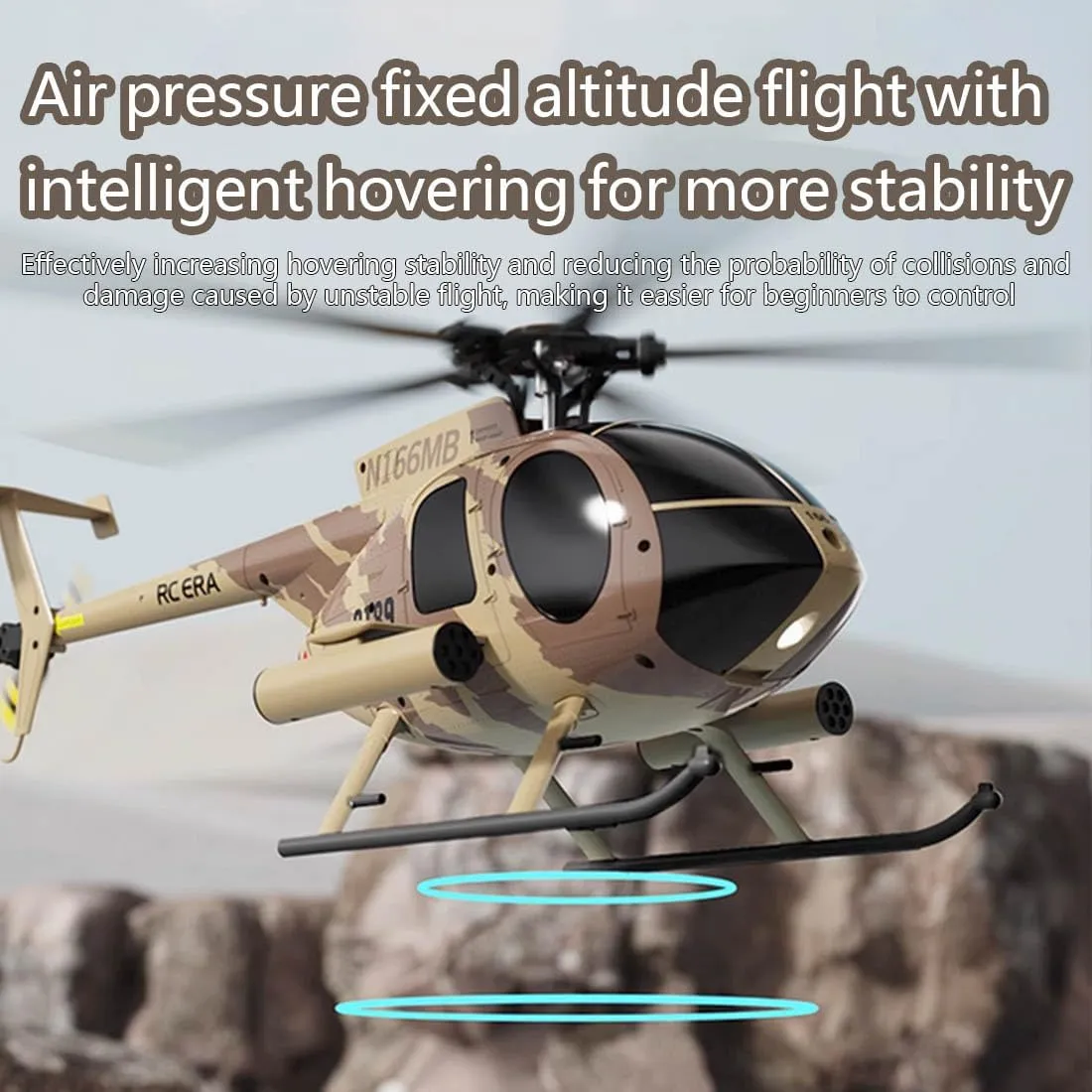 MD500 C189 RC Helicopter, 1/28 Scale 2.4G 4CH Remote Control Helicopter Add Optical Flow Positioning, Single-Rotor Aircraft Model with Heli Maintain Altitude Hove