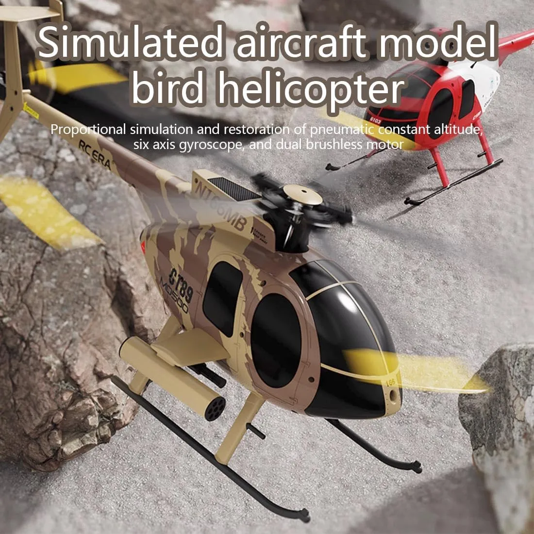 MD500 C189 RC Helicopter, 1/28 Scale 2.4G 4CH Remote Control Helicopter Add Optical Flow Positioning, Single-Rotor Aircraft Model with Heli Maintain Altitude Hove