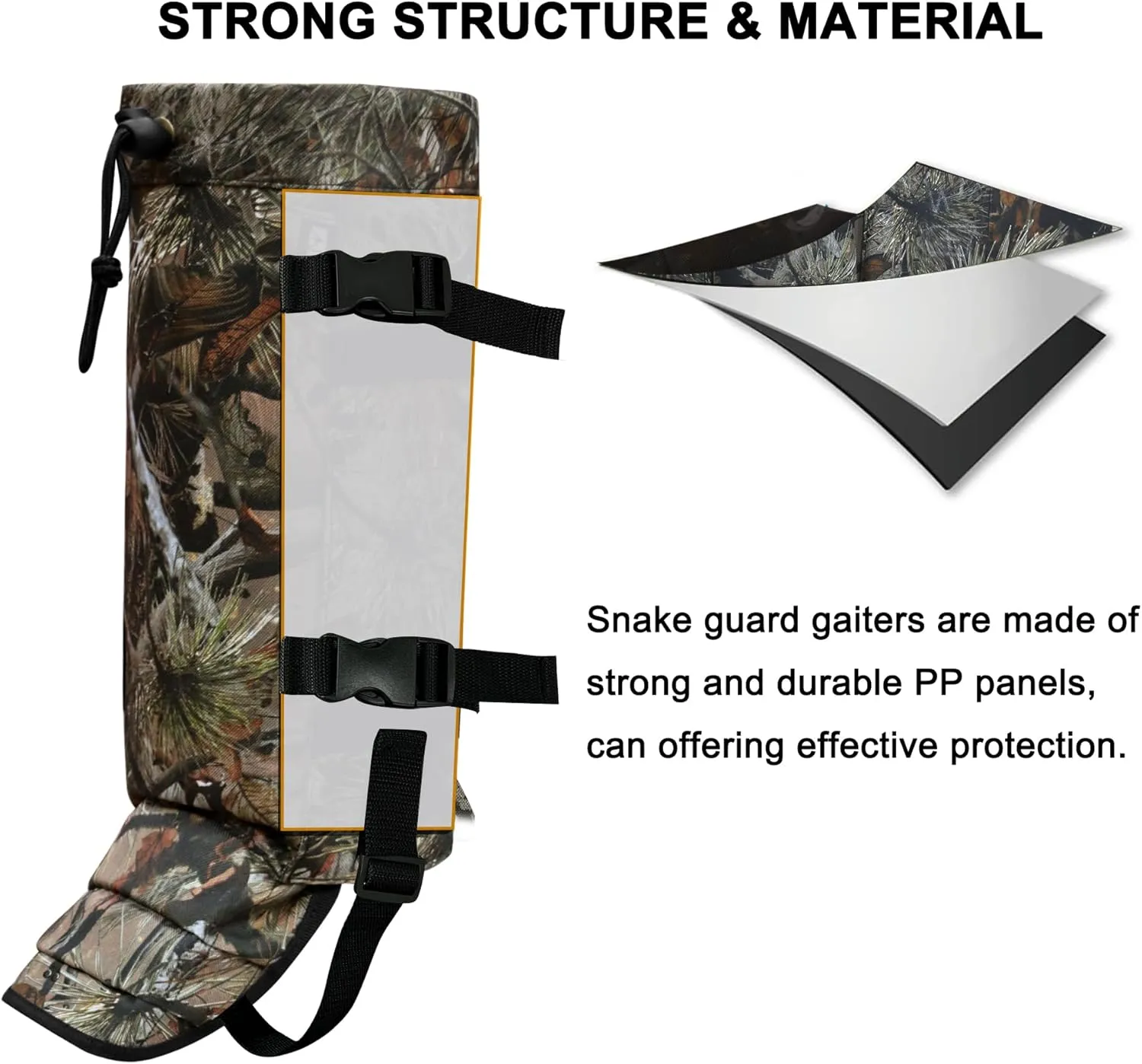 MDSTOP Snake Gaiters Leg Guards, Waterproof Snake Guards, Adjustable Snake Bite Protection for Lower Legs, Snake Chaps for Men & Women, Snake Proof Gaiters for Hunting,Outdoor and Farm Working