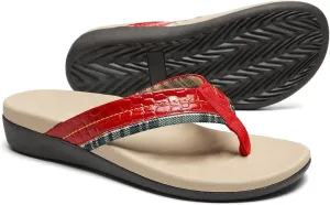 MEGNYA Orthopedic Walking Sandals with Arch Support, Casual Plantar Fasciitis Flip Flops for Flat Feet, Comfortable Cushioned Foam Slippers for Beach Summer