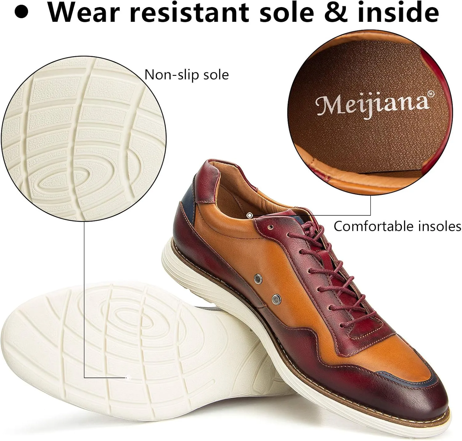 Meijiana Men's Oxford Shoes - Blue - Casual Dress Shoes