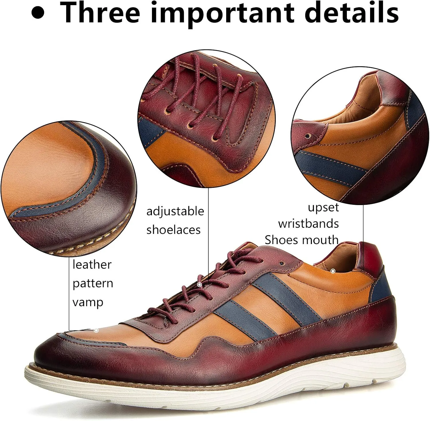 Meijiana Men's Oxford Shoes - Blue - Casual Dress Shoes