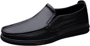 Men Leather Oxford Dress Shoes Comfortable Anti Slip Round Toe Soft Bottom Formal Business Party Casual