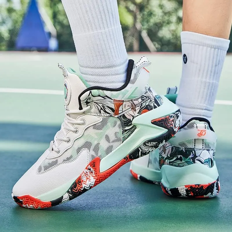 Men's Basketball Shoes Fashion Youth Sneakers Non-Slip Sport Trainer Shoes Skateboard Shoes High-top Shoes Fashion Casual Shoes Running
