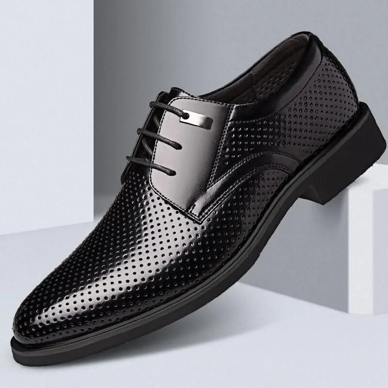 Men's Breathable Dress Shoes Classic Leather Business Formal Men Oxford Shoes Retro Derby Shoes