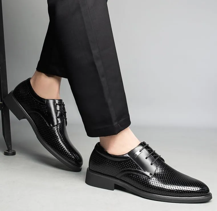 Men's Breathable Dress Shoes Classic Leather Business Formal Men Oxford Shoes Retro Derby Shoes