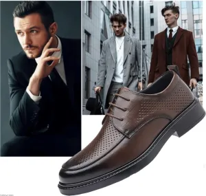 Men's Breathable Hollow Oxford Dress Shoes Business Formal Tuxedo Casual Lace Up Comfort Orthopedic Footwear for Men