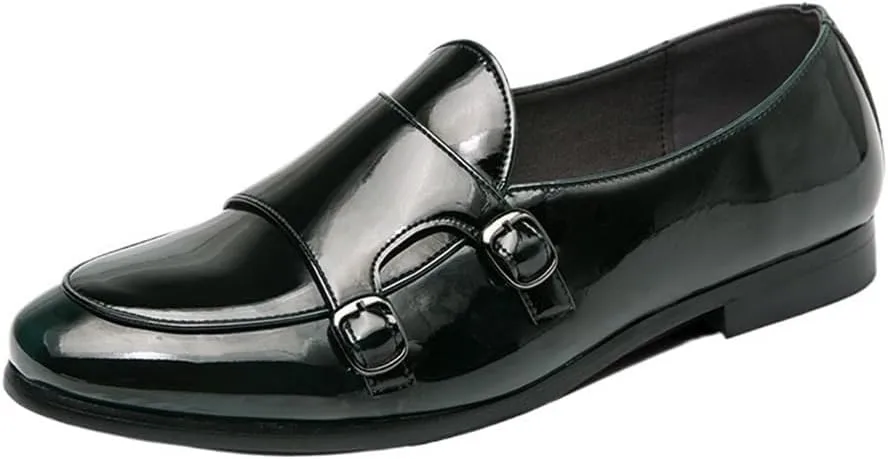 Mens British Style Leather Oxford Shoes Bright Upper Dress Slip On Lightweight Comfortable Flat Bean Footwear